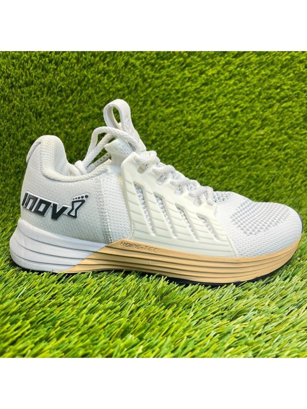 Inov-8 F-Lite G 300 Womens Size 6.5 White Brown Athletic Running Shoes Sneakers
